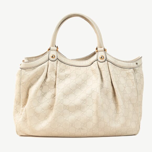 Gucci Sukey Guccissima Beige Leather Tote - Picture 4 of 14